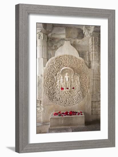 Ornate Marble Carving Of The Famous Jain Temple Ranakpur Located In Rural Rajasthan, India-Erik Kruthoff-Framed Photographic Print