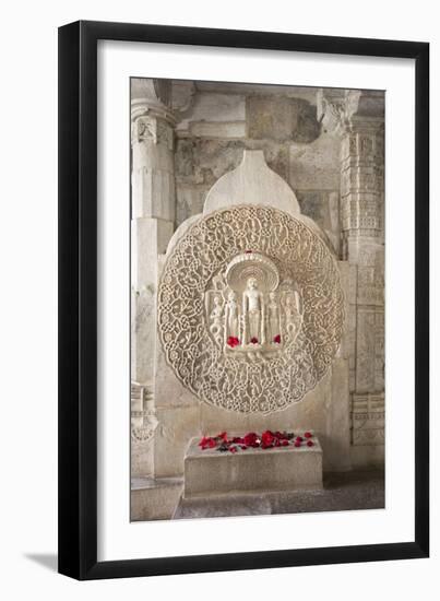 Ornate Marble Carving Of The Famous Jain Temple Ranakpur Located In Rural Rajasthan, India-Erik Kruthoff-Framed Photographic Print