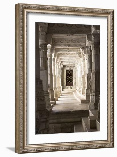 Ornate Marble Columns Of The Famous Jain Temple Ranakpur Located In Rural Rajasthan, India-Erik Kruthoff-Framed Photographic Print