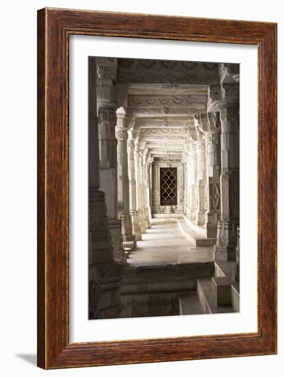 Ornate Marble Columns Of The Famous Jain Temple Ranakpur Located In Rural Rajasthan, India-Erik Kruthoff-Framed Photographic Print
