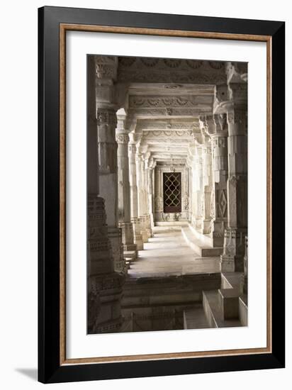 Ornate Marble Columns Of The Famous Jain Temple Ranakpur Located In Rural Rajasthan, India-Erik Kruthoff-Framed Photographic Print