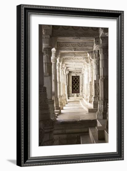 Ornate Marble Columns Of The Famous Jain Temple Ranakpur Located In Rural Rajasthan, India-Erik Kruthoff-Framed Photographic Print