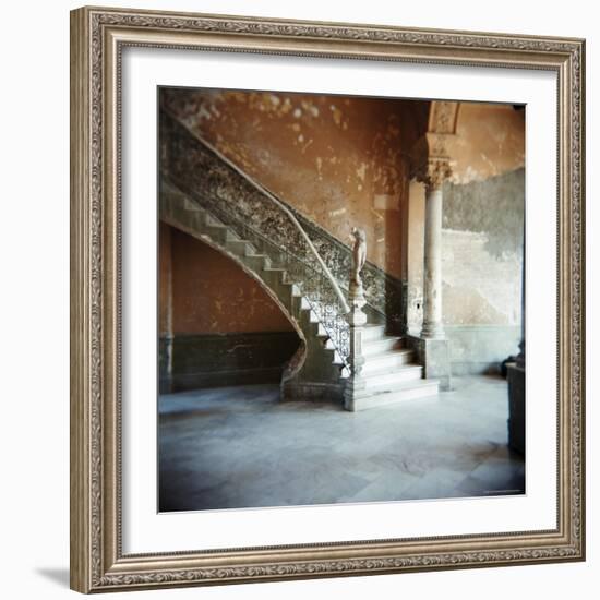 Ornate Marble Staircase in Apartment Building, Havana, Cuba, West Indies, Central America-Lee Frost-Framed Photographic Print