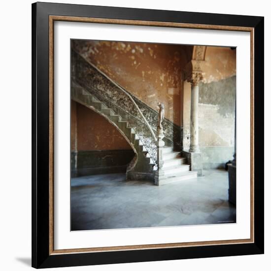 Ornate Marble Staircase in Apartment Building, Havana, Cuba, West Indies, Central America-Lee Frost-Framed Photographic Print