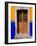 Ornate Wooden Door on Colorful Wall, Guanajuato, Mexico-Julie Eggers-Framed Photographic Print