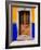 Ornate Wooden Door on Colorful Wall, Guanajuato, Mexico-Julie Eggers-Framed Photographic Print