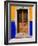 Ornate Wooden Door on Colorful Wall, Guanajuato, Mexico-Julie Eggers-Framed Photographic Print