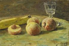 Still Life with Peaches and Wine Glass, Ca, 1890-Orneore Metelli-Giclee Print