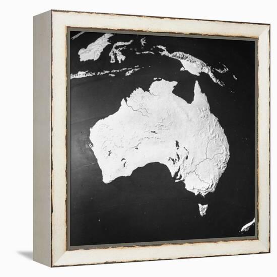 Orographical Map of Australia-null-Framed Premier Image Canvas