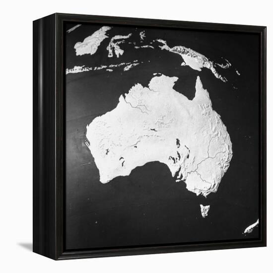 Orographical Map of Australia-null-Framed Premier Image Canvas