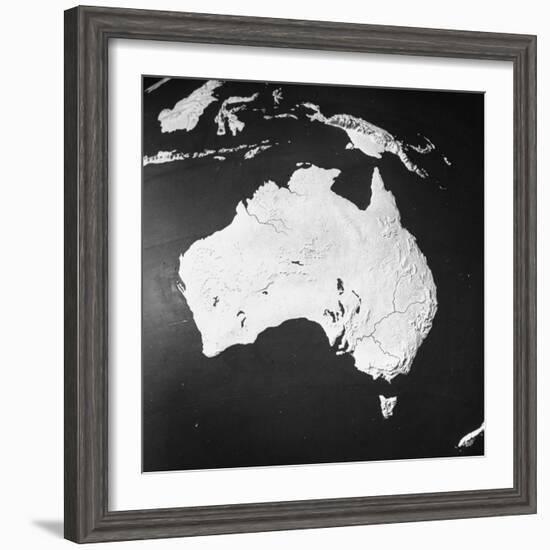 Orographical Map of Australia-null-Framed Photographic Print