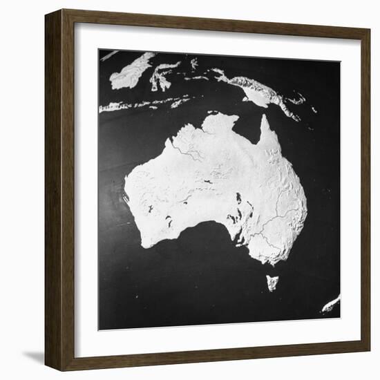 Orographical Map of Australia-null-Framed Photographic Print