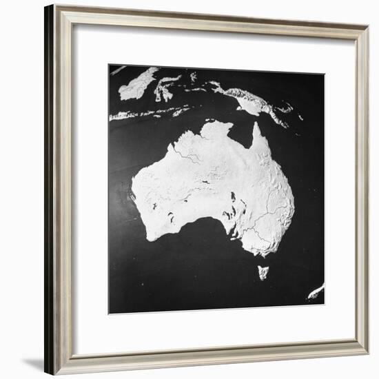 Orographical Map of Australia-null-Framed Photographic Print