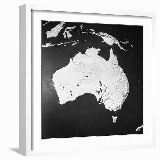 Orographical Map of Australia-null-Framed Photographic Print