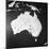 Orographical Map of Australia-null-Mounted Photographic Print