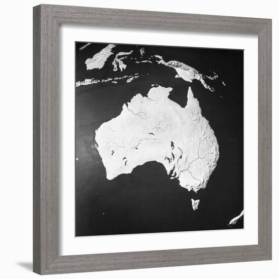 Orographical Map of Australia-null-Framed Photographic Print