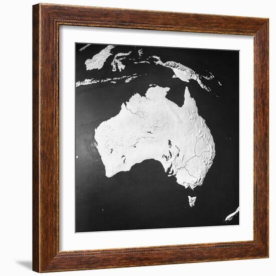 Orographical Map of Australia-null-Framed Photographic Print