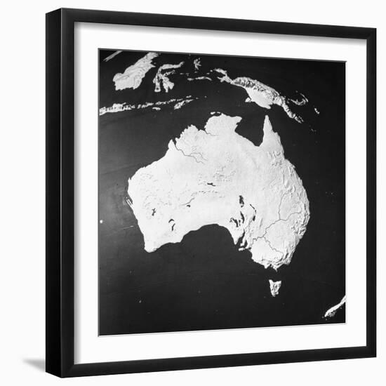 Orographical Map of Australia-null-Framed Photographic Print