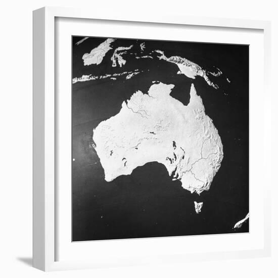 Orographical Map of Australia-null-Framed Photographic Print