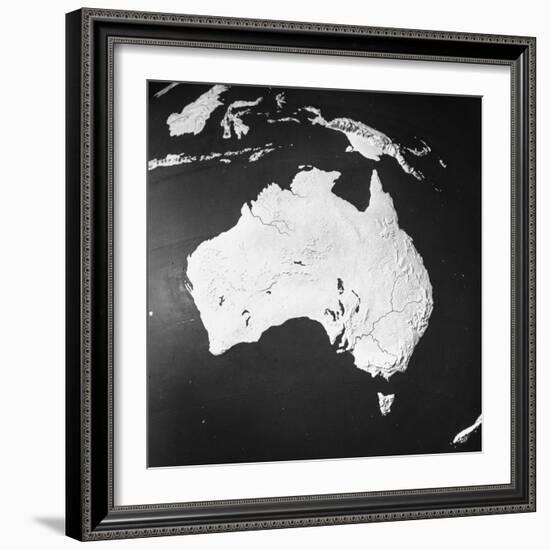 Orographical Map of Australia-null-Framed Photographic Print