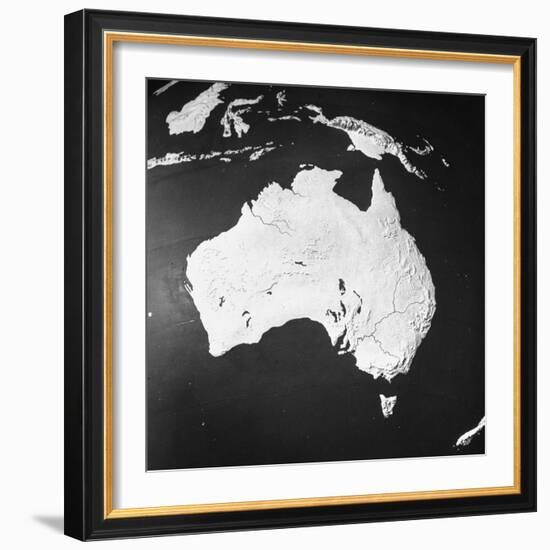 Orographical Map of Australia-null-Framed Photographic Print