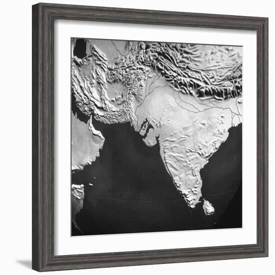 Orographical Map of India and Afghanistan-null-Framed Photographic Print