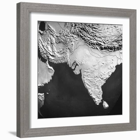 Orographical Map of India and Afghanistan-null-Framed Photographic Print