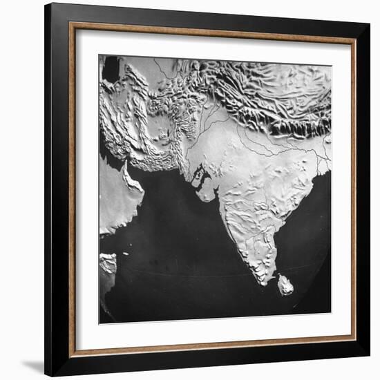 Orographical Map of India and Afghanistan-null-Framed Photographic Print