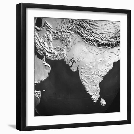 Orographical Map of India and Afghanistan-null-Framed Photographic Print