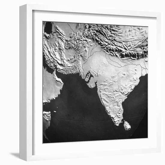 Orographical Map of India and Afghanistan-null-Framed Photographic Print