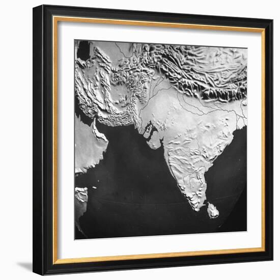 Orographical Map of India and Afghanistan-null-Framed Photographic Print