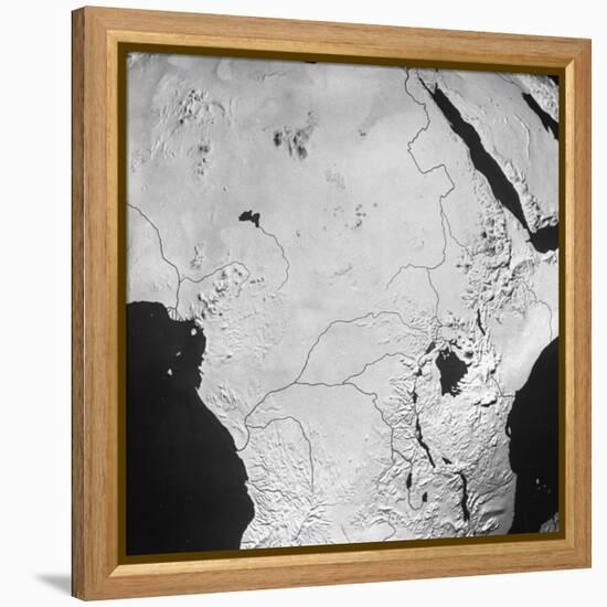 Orographical Map of the Congo Basin and Sahara Desert-null-Framed Premier Image Canvas