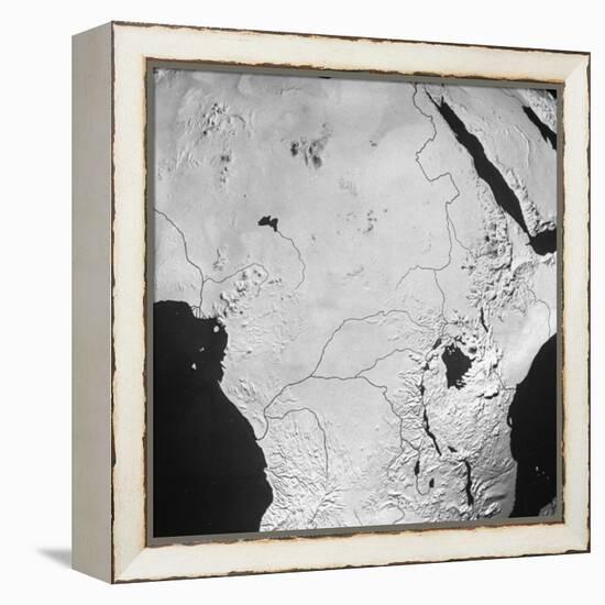 Orographical Map of the Congo Basin and Sahara Desert-null-Framed Premier Image Canvas