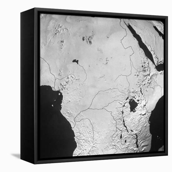 Orographical Map of the Congo Basin and Sahara Desert-null-Framed Premier Image Canvas