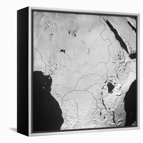 Orographical Map of the Congo Basin and Sahara Desert-null-Framed Premier Image Canvas