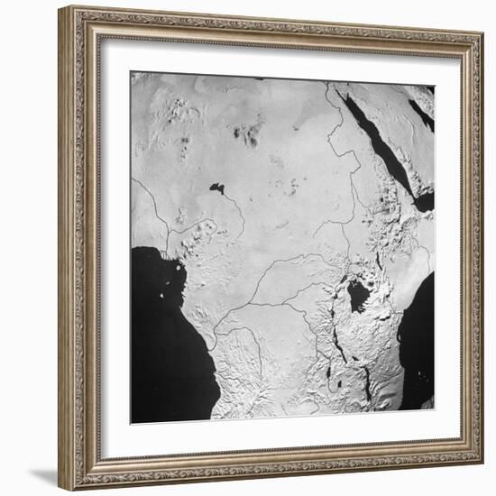 Orographical Map of the Congo Basin and Sahara Desert-null-Framed Photographic Print