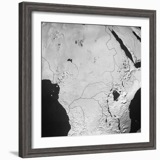 Orographical Map of the Congo Basin and Sahara Desert-null-Framed Photographic Print