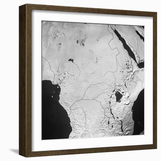 Orographical Map of the Congo Basin and Sahara Desert-null-Framed Photographic Print