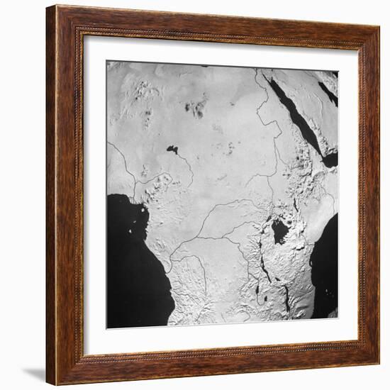 Orographical Map of the Congo Basin and Sahara Desert-null-Framed Photographic Print