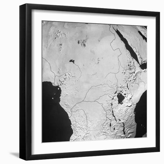 Orographical Map of the Congo Basin and Sahara Desert-null-Framed Photographic Print