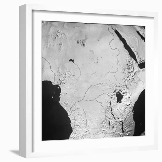 Orographical Map of the Congo Basin and Sahara Desert-null-Framed Photographic Print