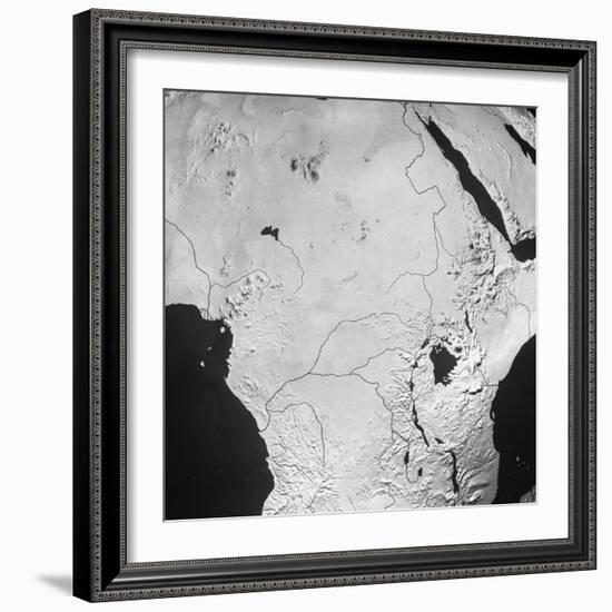 Orographical Map of the Congo Basin and Sahara Desert-null-Framed Photographic Print