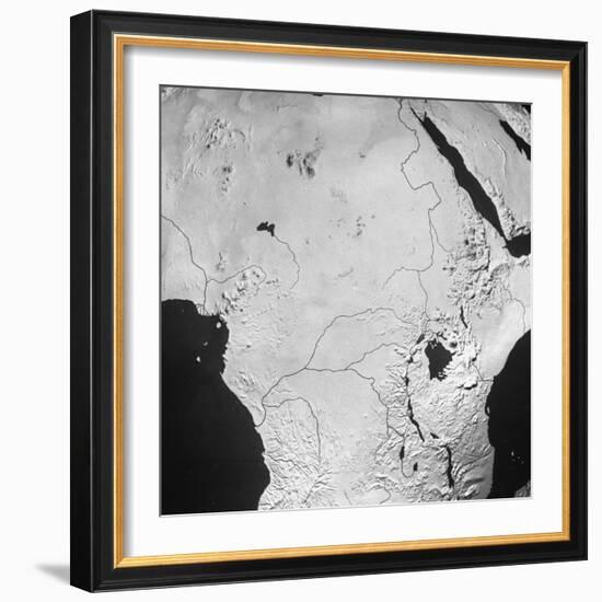 Orographical Map of the Congo Basin and Sahara Desert-null-Framed Photographic Print