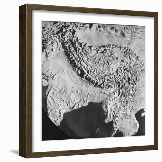 Orographical Map of Tibet and Mt. Everest-null-Framed Photographic Print