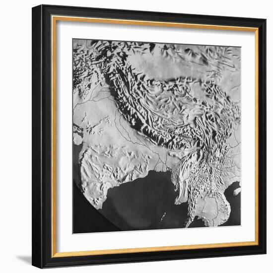 Orographical Map of Tibet and Mt. Everest-null-Framed Photographic Print