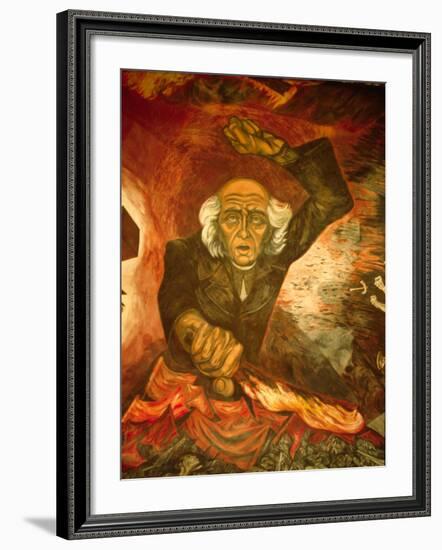 Orozco Mural of Hidalgo at City Hall, Palacio del Gobierno, Guadalajara, Mexico-Charles Sleicher-Framed Photographic Print