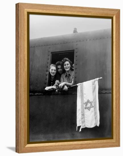 Orphaned Jewish Teens are on their Way to Palestine after Release from Buchenwald-null-Framed Stretched Canvas