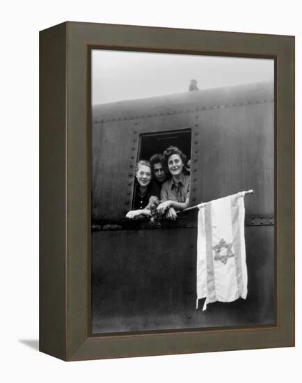 Orphaned Jewish Teens are on their Way to Palestine after Release from Buchenwald-null-Framed Stretched Canvas