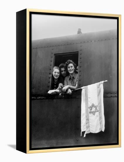 Orphaned Jewish Teens are on their Way to Palestine after Release from Buchenwald-null-Framed Stretched Canvas