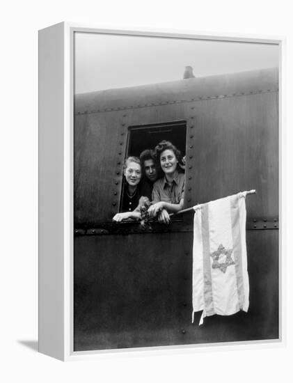 Orphaned Jewish Teens are on their Way to Palestine after Release from Buchenwald-null-Framed Stretched Canvas